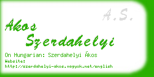 akos szerdahelyi business card